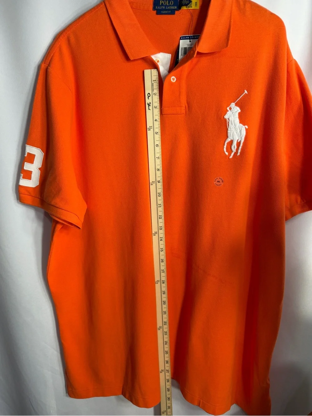Ralph Lauren Orange Polo with White Pony Logo size XXL new w tags